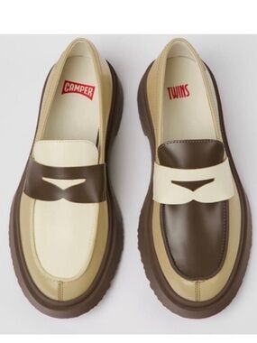 CAMPER Twins Multicolored Leather Loafers OrthoLite® footbeds Size 7.5 BRAND NEW